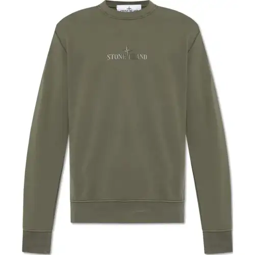 STONE ISLAND Logo Printed Crewneck Sweatshirt