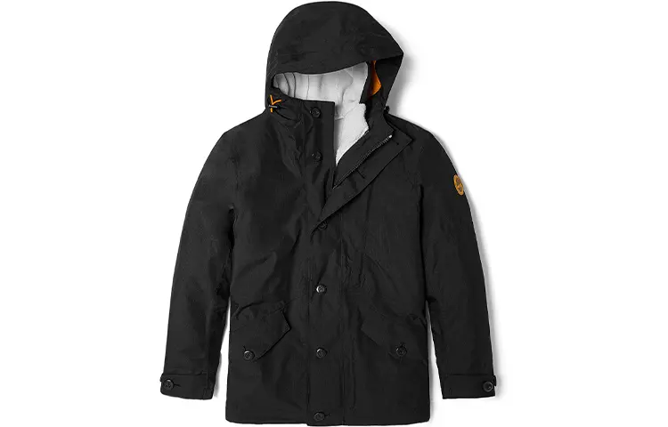 Timberland Fleece Tops Men's Black Hooded Thickened Other