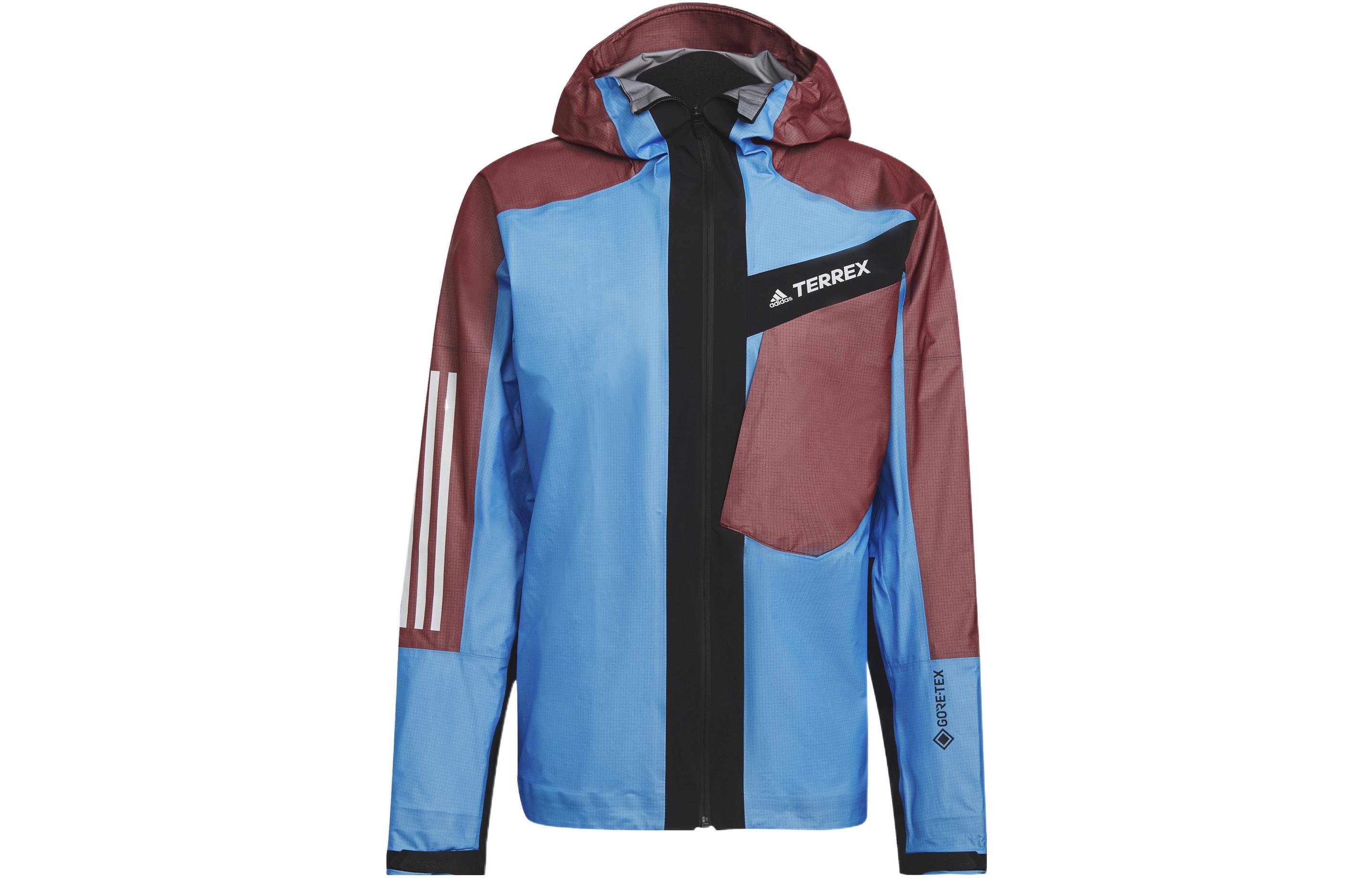 Adidas, travel sports waterproof breathable blue jacket with hood