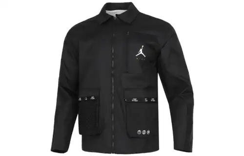 Jordan Jackets Men's Black Lapel Moderate Workwear
