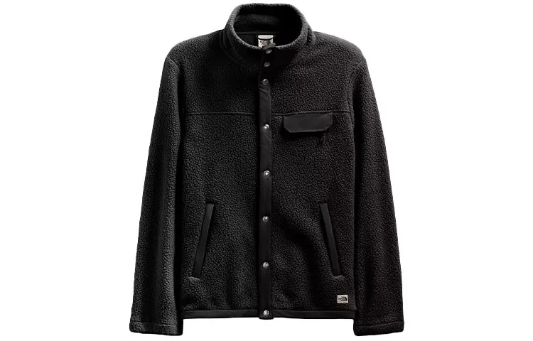 THE NORTH FACE Cragmont Suede Thermal Fleece Lined Stand Collar Logo Jackets & Coats Men's Black