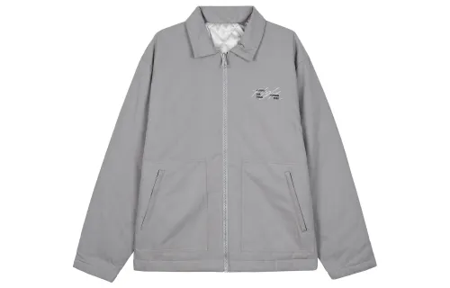 Jordan Flight Jackets Men's Gray Lapel Moderate Other