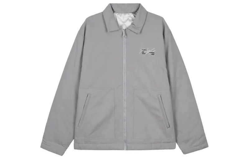 Jordan Flight Jackets Men's Gray Lapel Moderate Other