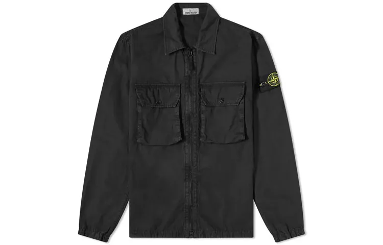 STONE ISLAND Jackets Men's Black Lapel Moderate Other
