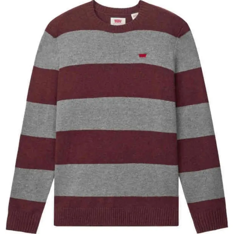 Levi's Sweater Men's Red Gray Stripes