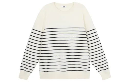 UNIQLO Knitwear Men's Ivory Crew Neck Moderate Other