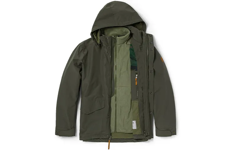 Timberland Jackets Men's Army Green Hooded (Non-detachable) Moderate Straight Fit