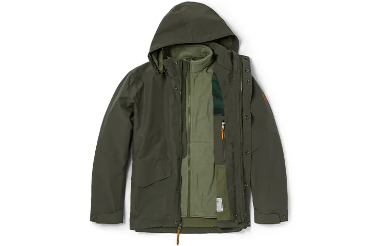 Timberland Jackets Men's Army Green Detachable Hood Moderate Other