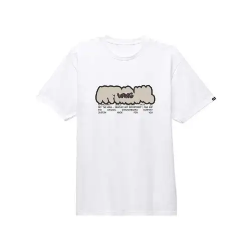 Vans T Shirts Men's White Crew Neck Moderate Straight Fit