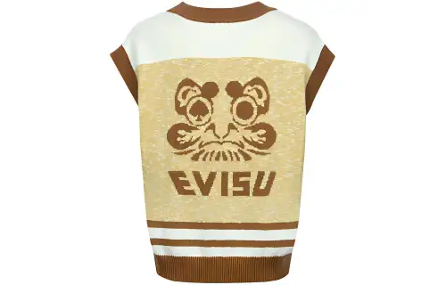 EVISU Knitwear Men's Apricot V Neck Moderate Other