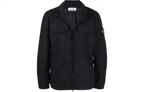 STONE ISLAND Jackets Men's Black Stand Collar Moderate Other