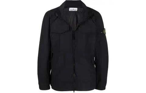 STONE ISLAND Jackets Men's Black Stand Collar Moderate Other