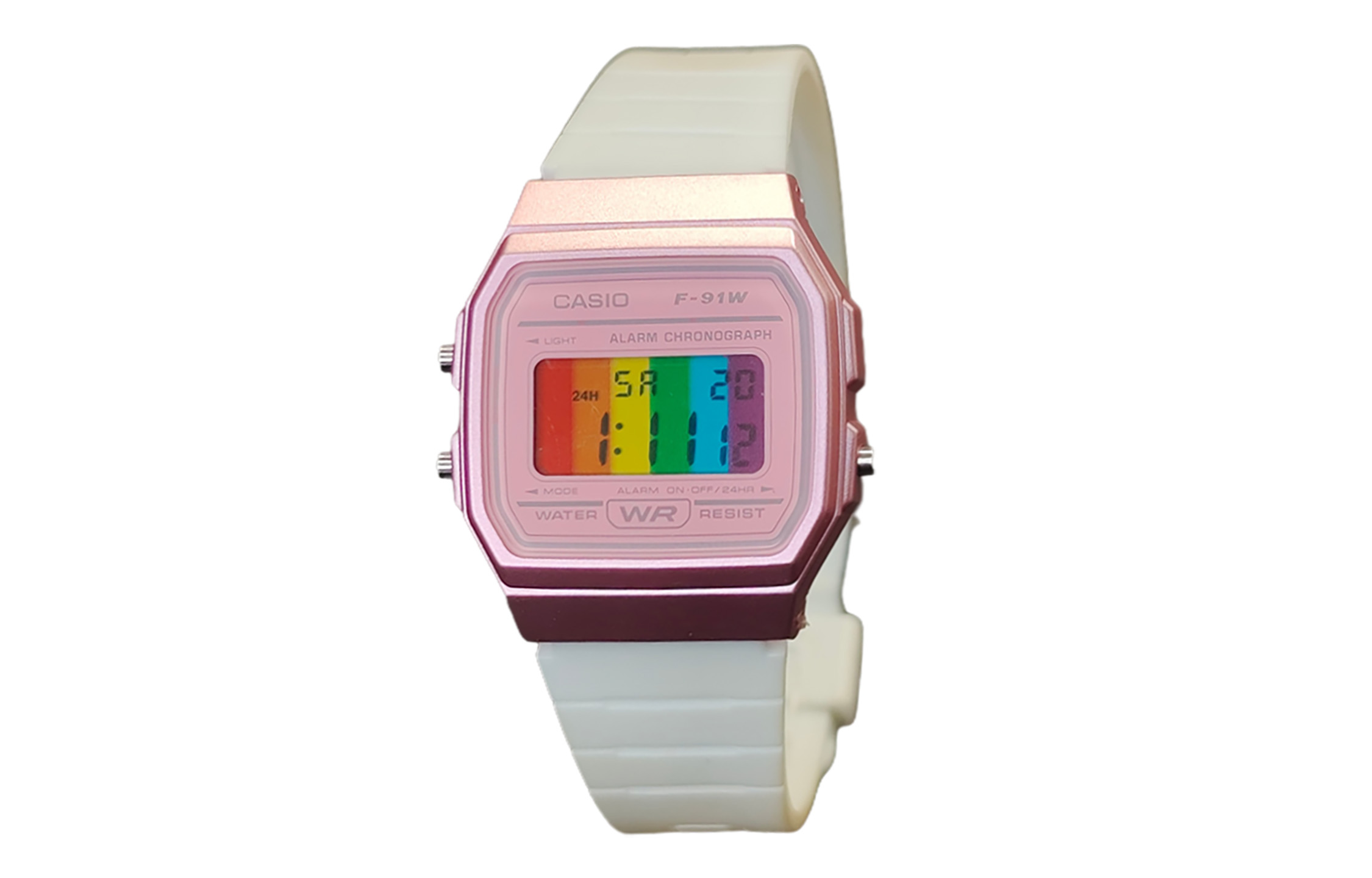 Casio, waterproof modified quartz fuchsia watch strap, men's watch, dial, custom-made, 200meter, quartz mechanism, Japanese and Korean