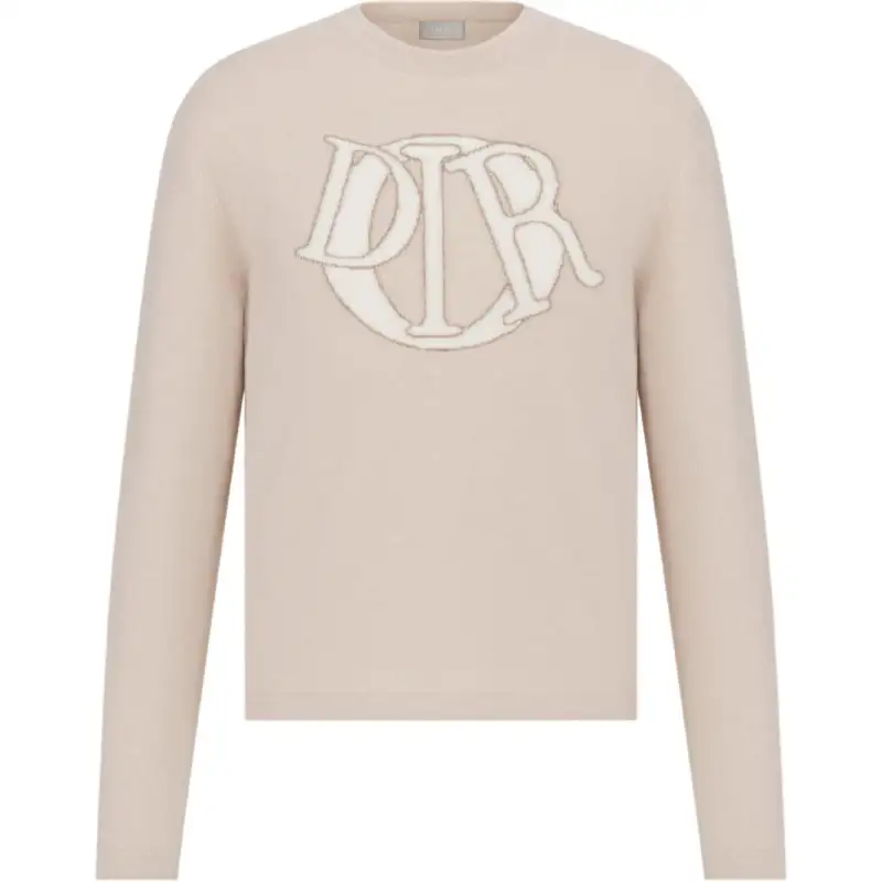 DIOR Sweaters Men's Beige Crew Neck Moderate