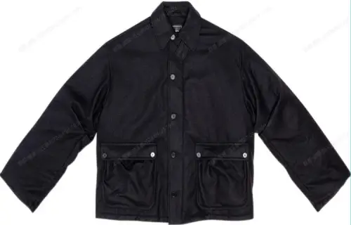 Balenciaga Jackets Men's Black Lapel Moderate Straight Fit