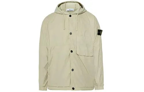 STONE ISLAND Jackets Men's Beige Hooded Moderate Straight Fit