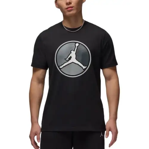 Jordan T Shirts Men's Black Crew Neck Moderate Straight Fit