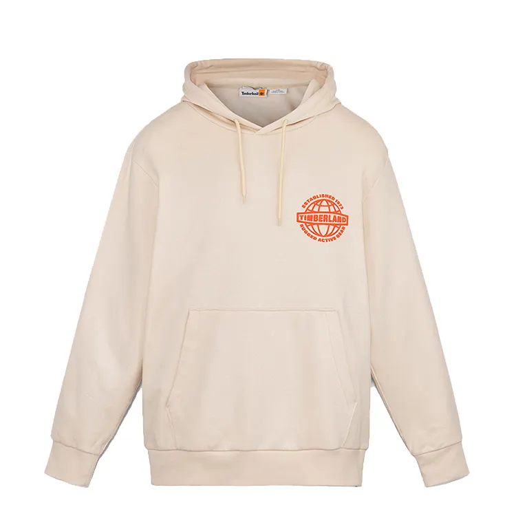 Timberland Hooded Outdoor Casual Fleece Lined Sweatshirt Unisex Light Brown