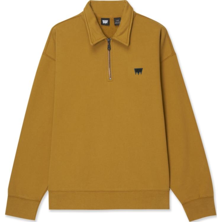 Levi’s skateboard series simple versatile long-sleeved sweatshirt men’s earthy yellow