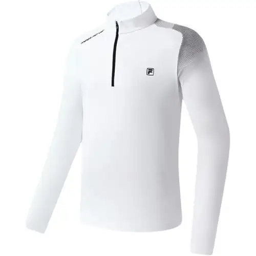 FILA Knitwear Men's Jade White Stand Collar Moderate Other