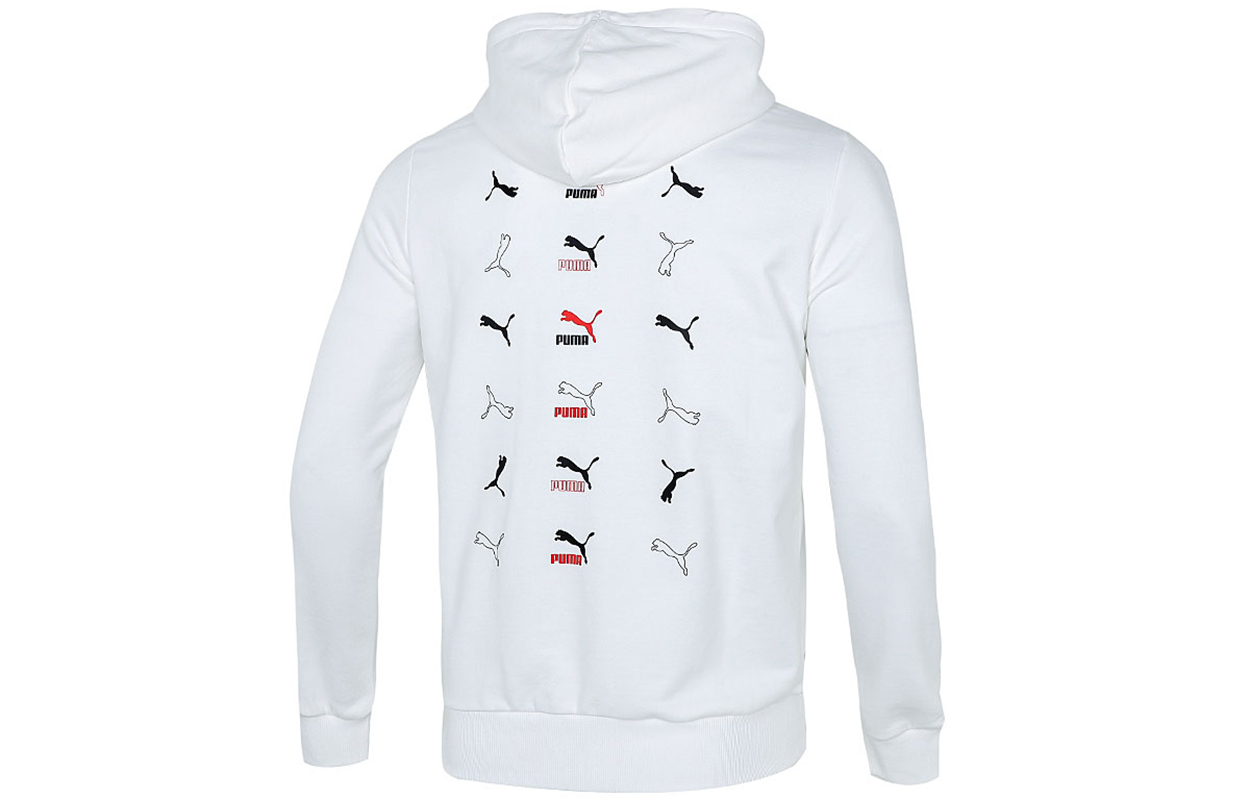 Puma, sports cardigan with hood, white jacket