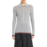 GUCCI Slim Fit Fine Ribbed Polo Shirt