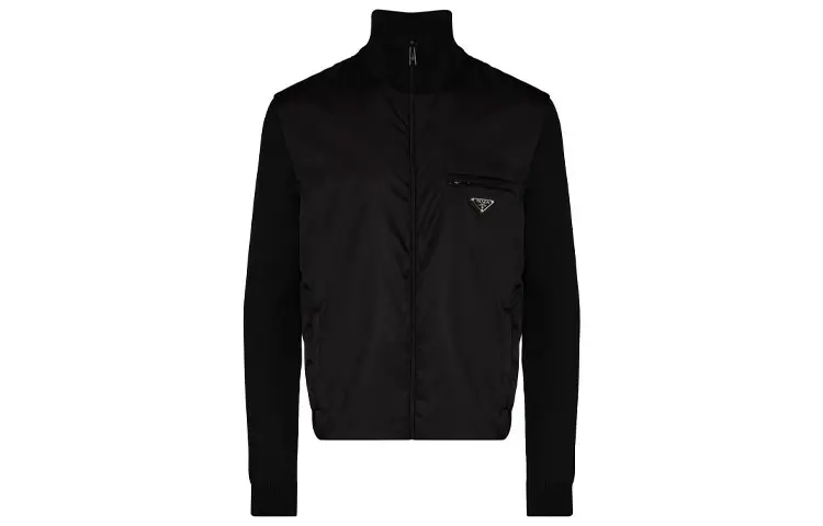 PRADA Jackets Unisex Black Stand Collar Moderate Other
