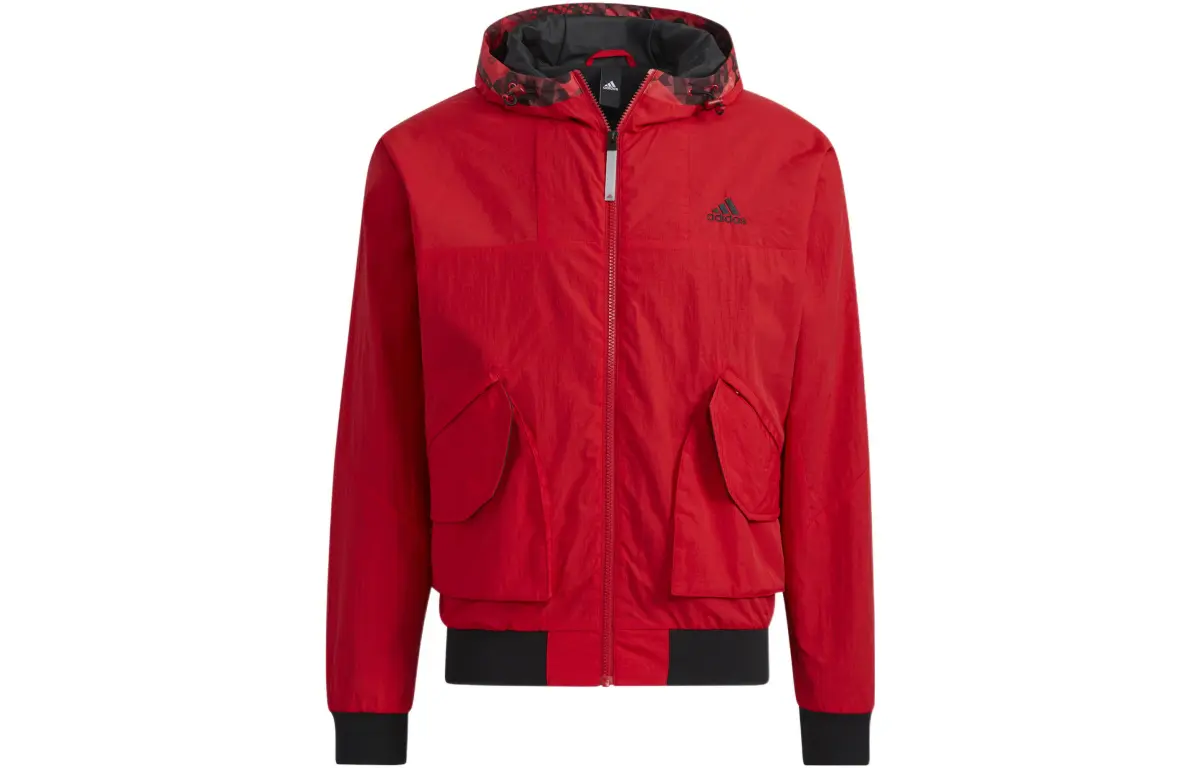 Adidas CNY Jackets Men's Red Hooded Moderate Other