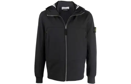 STONE ISLAND Jackets Men's Black Hooded Moderate Other