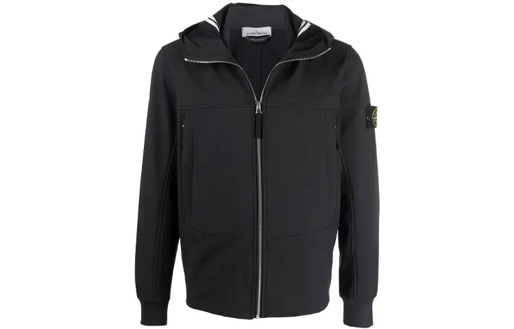 STONE ISLAND Jackets Men's Black Hooded Moderate Other