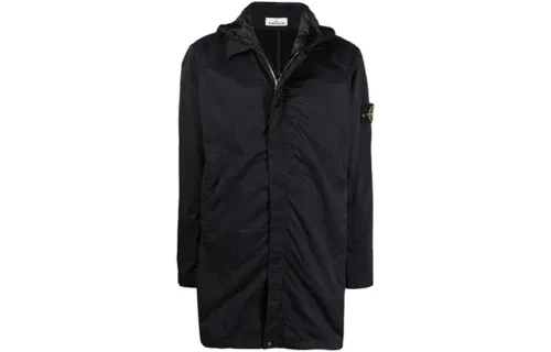 STONE ISLAND Jackets Men's Black Hooded Moderate Other