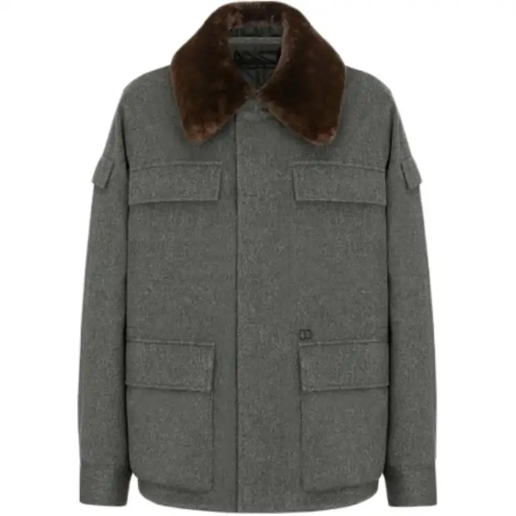 DIOR Jackets Men's Gray Lapel Moderate Other