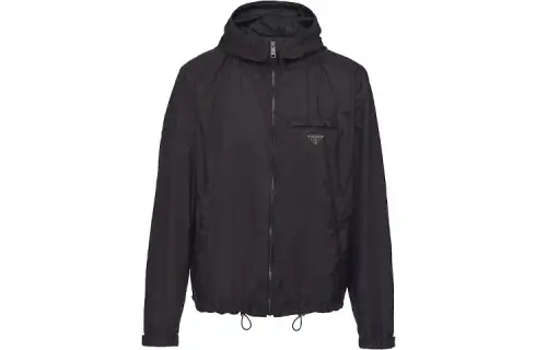 PRADA Jackets Men's Black Hooded Moderate Other