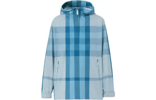 Burberry Check Packaway Half Zip Hooded Jacket