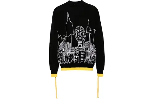 OFF-WHITE intarsia-knit jumper