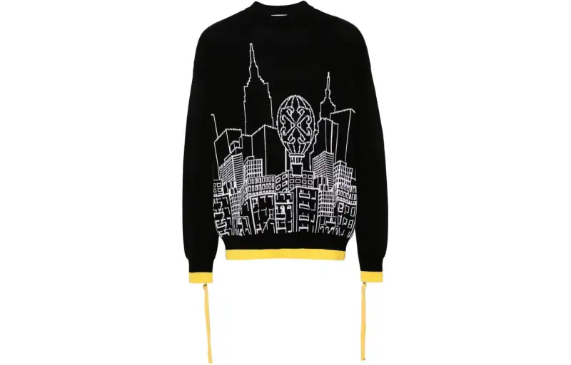 OFF-WHITE intarsia-knit jumper