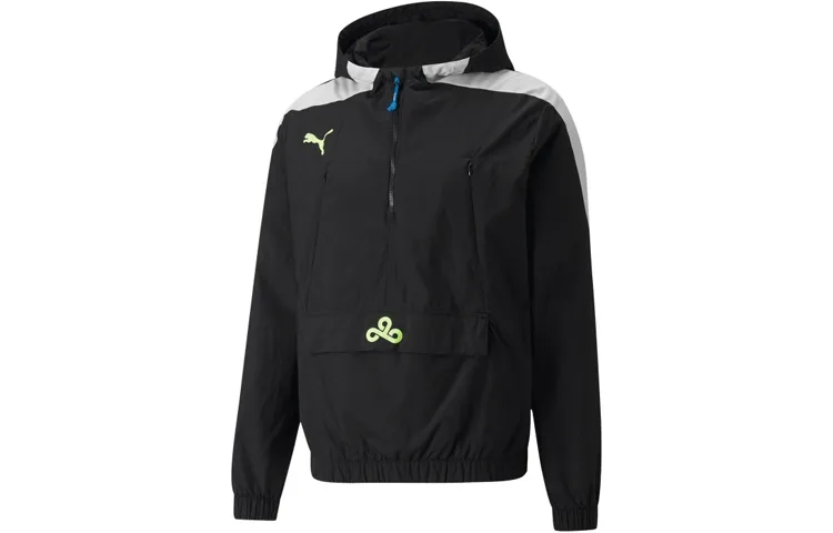 PUMA Jackets Men's Black Hooded Moderate Straight Fit