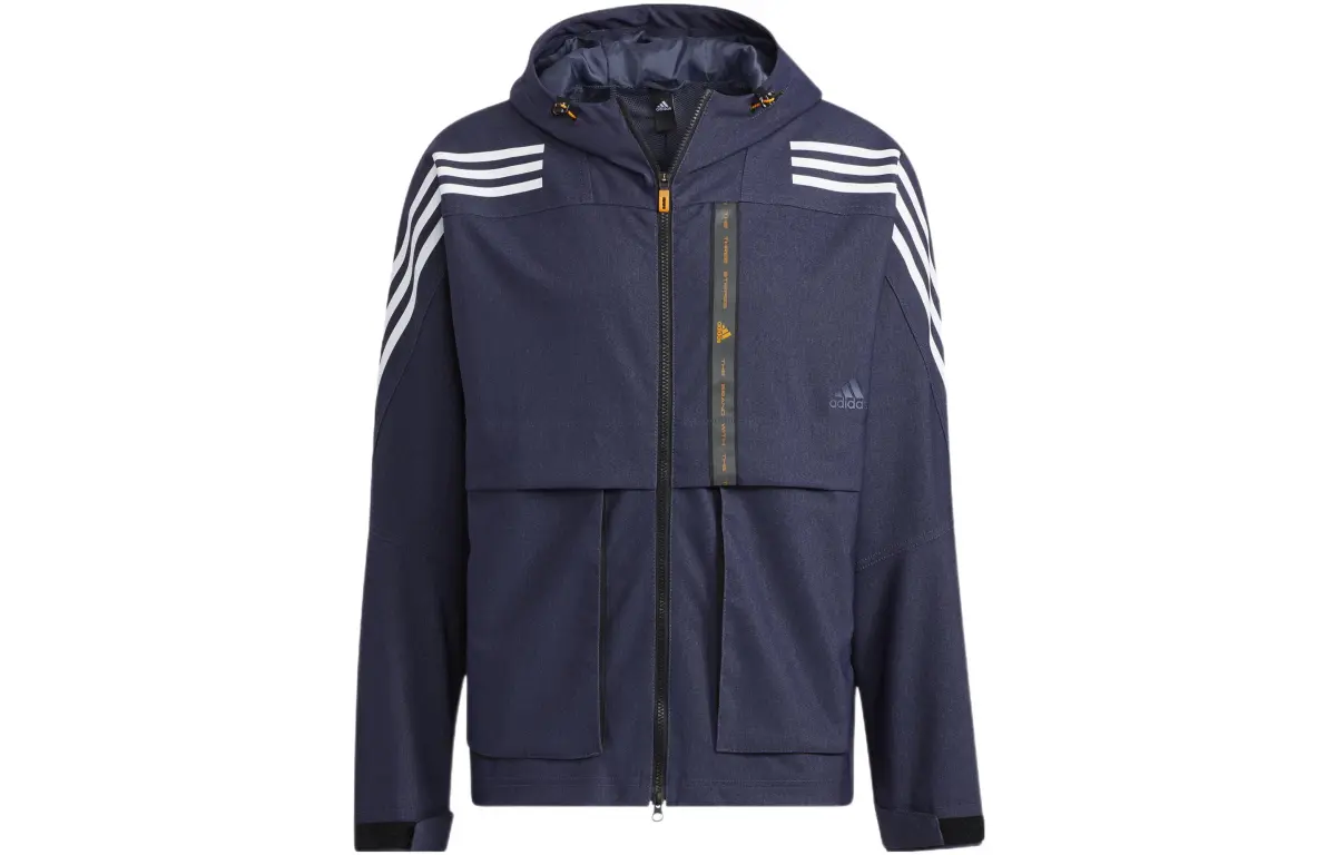 Adidas Jackets Men's Navy Blue Hooded Moderate Other