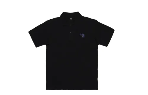 UNIQLO Polo Shirts Unisex Black Polo Collar Moderate Straight Fit