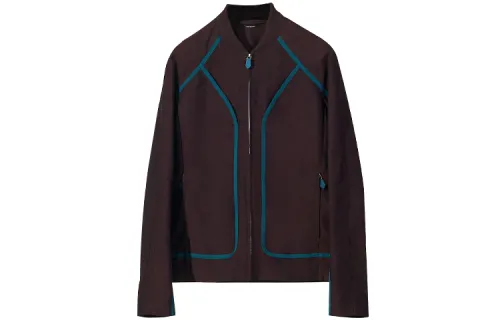 HERMES Jackets Men's Light Burgundy Baseball Collar Moderate Other