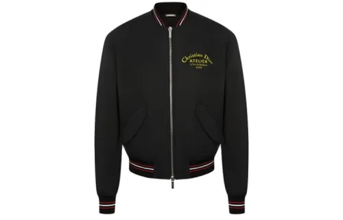 DIOR Quarterly New Products Jackets Men's Black Baseball Collar Moderate Other