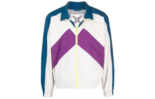 KENZO Jackets Men's White Stand Collar Moderate Other