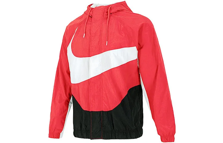 Nike Sportswear Swoosh Men's Logo Woven Hooded Jacket Red