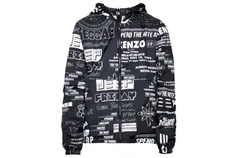 KENZO Jackets Men's Black Hooded Moderate Instructor