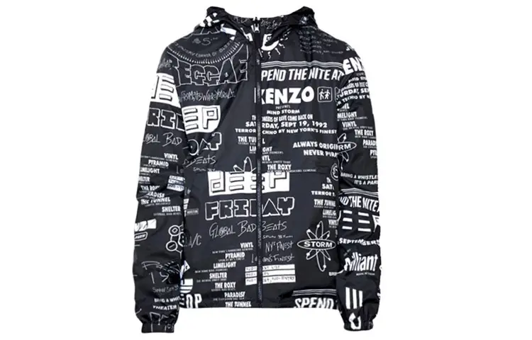 KENZO Jackets Men's Black Hooded Moderate Instructor
