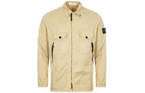 STONE ISLAND Jackets Men's Beige Lapel Moderate Other
