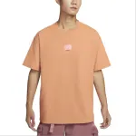 Nike T Shirts Men's Amber Brown Crew Neck Moderate