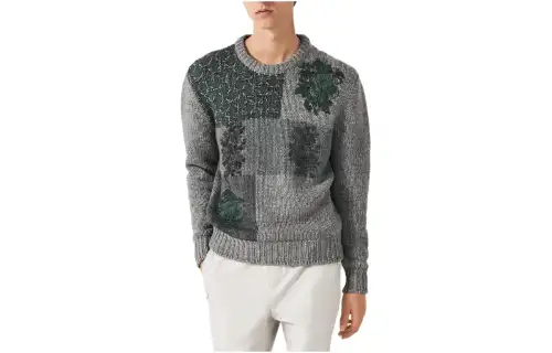 HERMES Knitwear Men's Gray Crew Neck Moderate Other