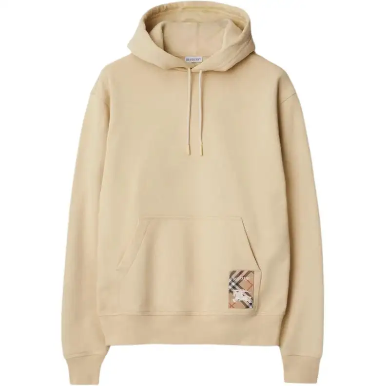 Burberry check-patch cotton hoodie