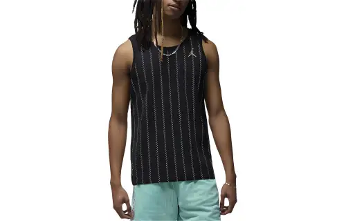 Jordan Tank Tops Men's Black Crew Neck Moderate Straight Fit